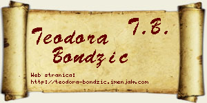 Teodora Bondžić vizit kartica